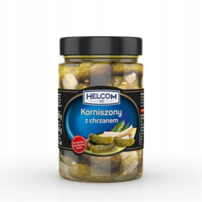 OGÓRKI KORNISZONY Z CHRZANEM Chrzanowe 327ml słoik HELCOM