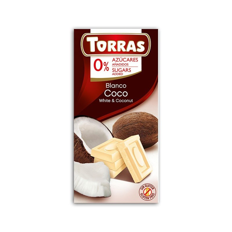 CZEKOLADA BIAŁA Z KOKOSEM BEZ CUKRU GLUTENU dla diabetyków