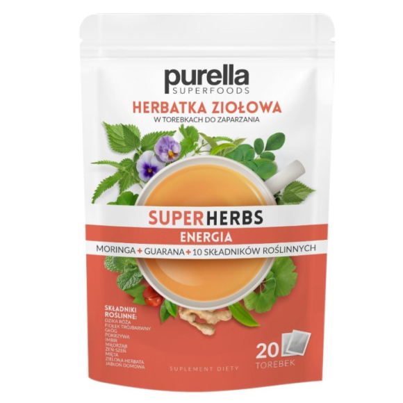 PURELLA SUPERHERBS herbata ENERGIA Róża Głóg Pokrzywa Imbir