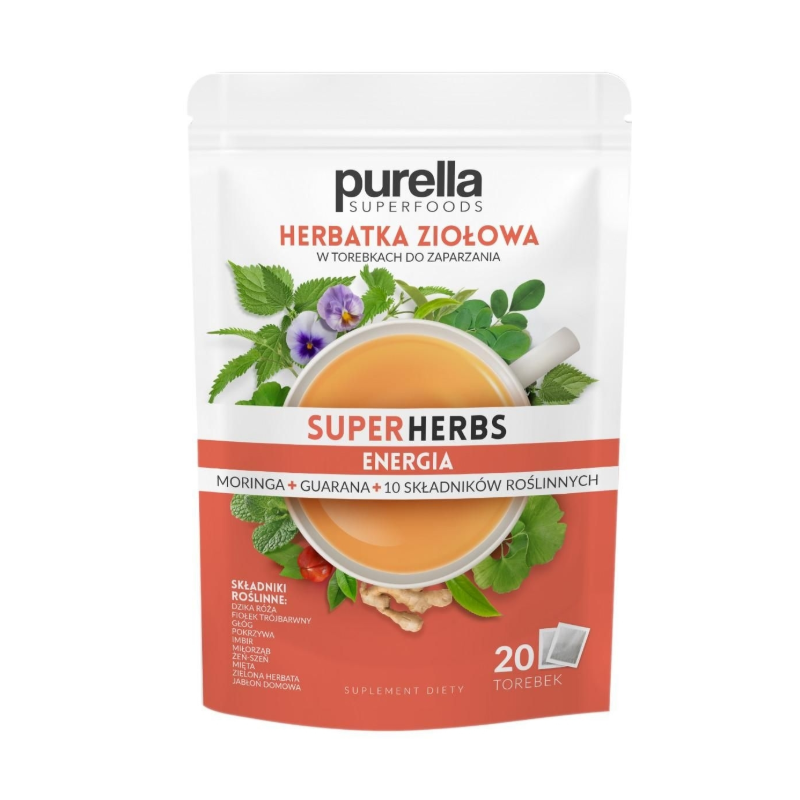 PURELLA SUPERHERBS herbata ENERGIA Róża Głóg Pokrzywa Imbir