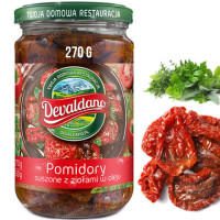 Devaldano POMIDORY SUSZONE Z ZIOŁAMI W OLEJU 270G