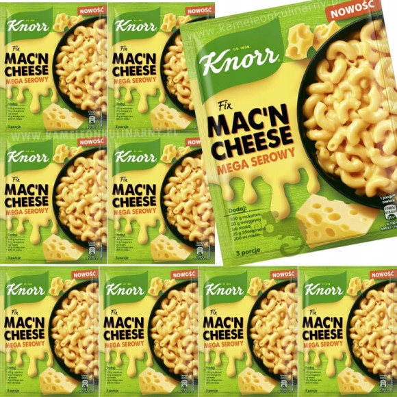 FIX KNORR MAC'N CHEESE MEGA SEROWY SOS DO MAKARONU 33G na3 porcje x10 opak. FIX KNORR MAC'N CHEESE MEGA SEROWY SOS DO MAKARONU 33G na3 porcje x10 opak.