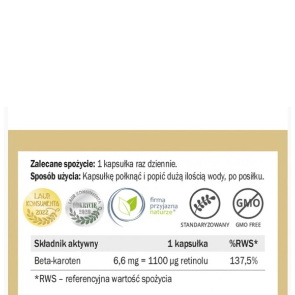 Yango BETA KAROTEN BETA-KAROTEN 90kaps wsparcie: ODPORNOŚĆ