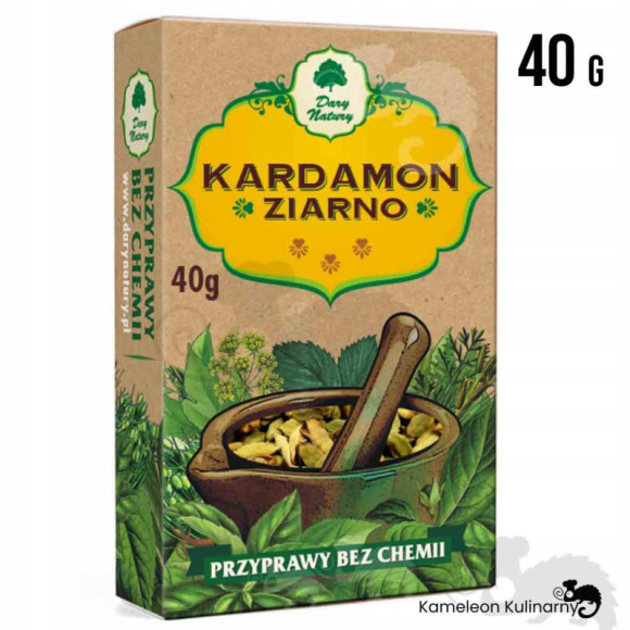 KARDAMON ZIARNO W ZIARNIE przyprawa do KAWY CIAST 40g DARY NATURY KARDAMON ZIARNO W ZIARNIE przyprawa do KAWY CIAST 40g DARY NATURY