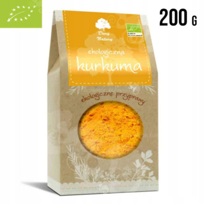 KURKUMA EKOLOGICZNA mielona EKO bio 200g 0,2KG curcuma longa DARY NATURY