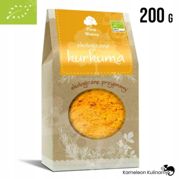 KURKUMA EKOLOGICZNA mielona EKO bio 200g 0,2KG curcuma longa DARY NATURY
