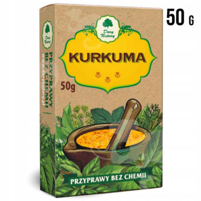 KURKUMA MIELONA 100% curcuma longa przyprawy BEZ CHEMII 50g DARY NATURY