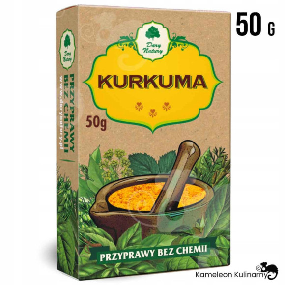 KURKUMA MIELONA 100% curcuma longa przyprawy BEZ CHEMII 50g DARY NATURY KURKUMA MIELONA 100% curcuma longa przyprawy BEZ CHEMII 50g DARY NATURY