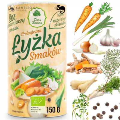 ŁYŻKA SMAKÓW eko przyprawa do dań 100% NATURALNE SKŁANIKI 150G DARY NATURY