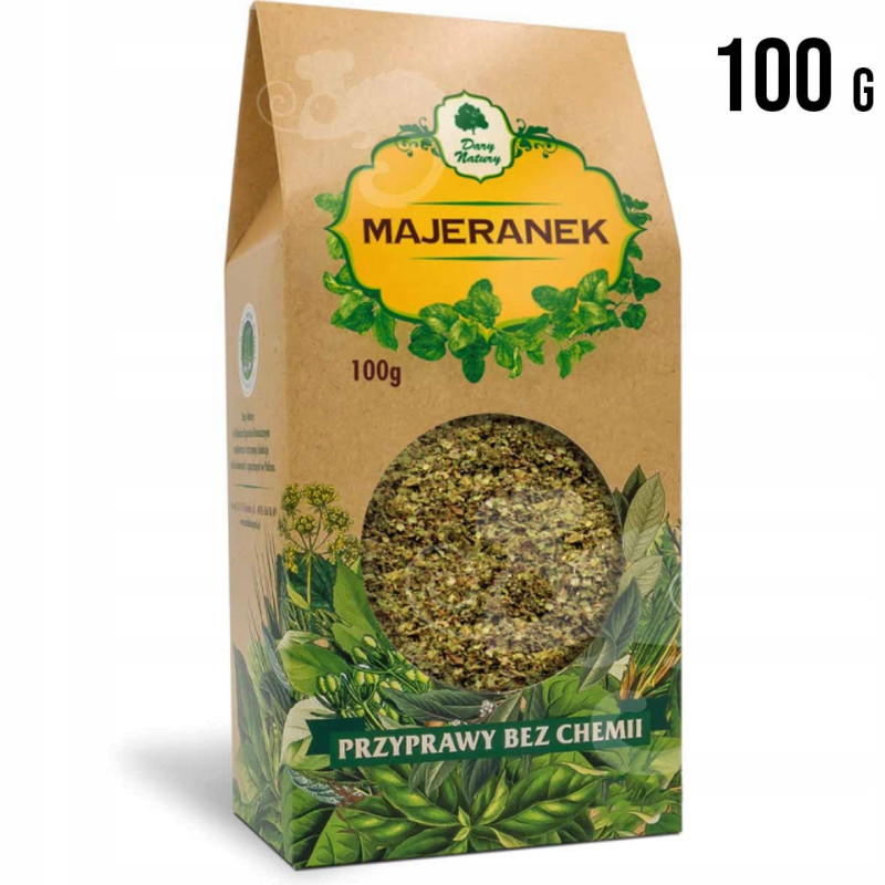 MAJERANEK DARY NATURY przyprawy bez chemii 100g DARY NATURY duże opakowanie