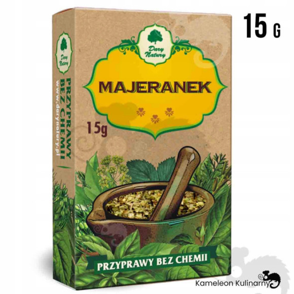 MAJERANEK przyprawa bez chemii -- kartonik -- 15g DARY NATURY
