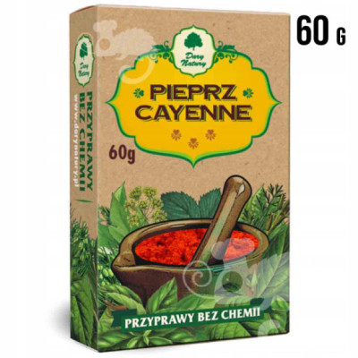 PIEPRZ CAYENNE 100% ostry mielony przyprawa bez chemii 60g DARY NATURY