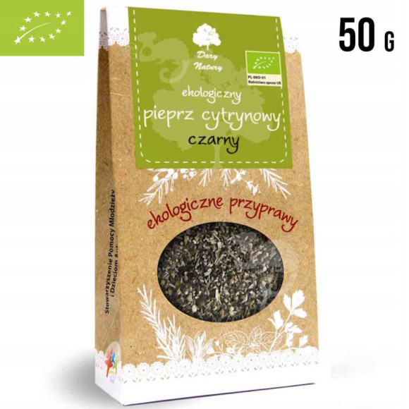 PIEPRZ CYTRYNOWY CZARNY ekologiczny EKO mielony 50g DARY NATURY PIEPRZ CYTRYNOWY CZARNY ekologiczny EKO mielony 50g DARY NATURY