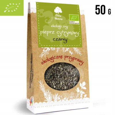 PIEPRZ CYTRYNOWY CZARNY ekologiczny EKO mielony 50g DARY NATURY