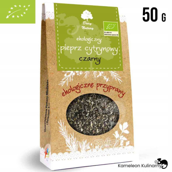 PIEPRZ CYTRYNOWY CZARNY ekologiczny EKO mielony 50g DARY NATURY PIEPRZ CYTRYNOWY CZARNY ekologiczny EKO mielony 50g DARY NATURY