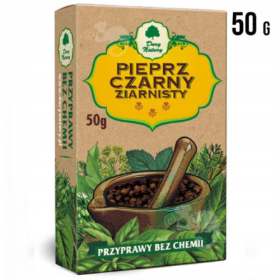 PIEPRZ CZARNY 100% ZIARNO --- ziarnisty --- w ziarnie ---- 50g DARY NATURY
