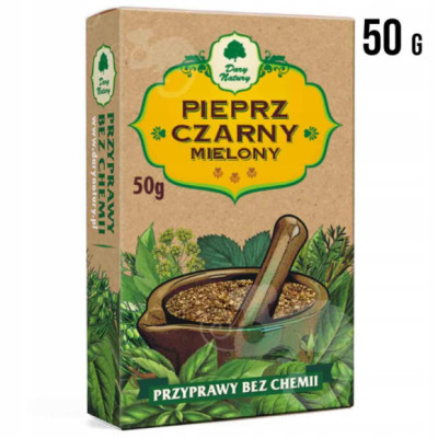 PIEPRZ CZARNY MIELONY 100% bez chemii 50g DARY NATURY