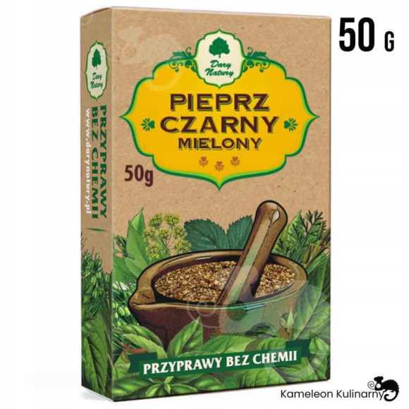 PIEPRZ CZARNY MIELONY 100% bez chemii 50g DARY NATURY PIEPRZ CZARNY MIELONY 100% bez chemii 50g DARY NATURY