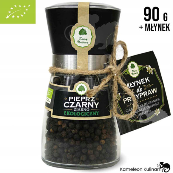 PIEPRZ CZARNY ziarno ziarnisty EKOLOGICZNY 90g + MŁYNEK w młynku DARYNATURY PIEPRZ CZARNY ziarno ziarnisty EKOLOGICZNY 90g + MŁYNEK w młynku DARYNATURY