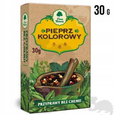 PIEPRZ KOLOROWY ZIARNO W ZIARNIE ziarnisty -- kartonik -- 30g DARY NATURY