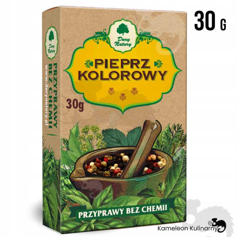 PIEPRZ KOLOROWY ZIARNO W ZIARNIE ziarnisty -- kartonik -- 30g DARY NATURY