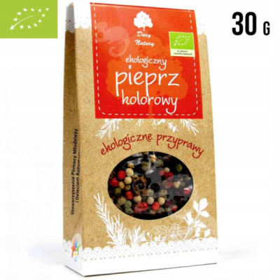 PIEPRZ KOLOROWY ZIARNO W ZIARNIE ziarnisty ekologiczny EKO 30g DARY NATURY