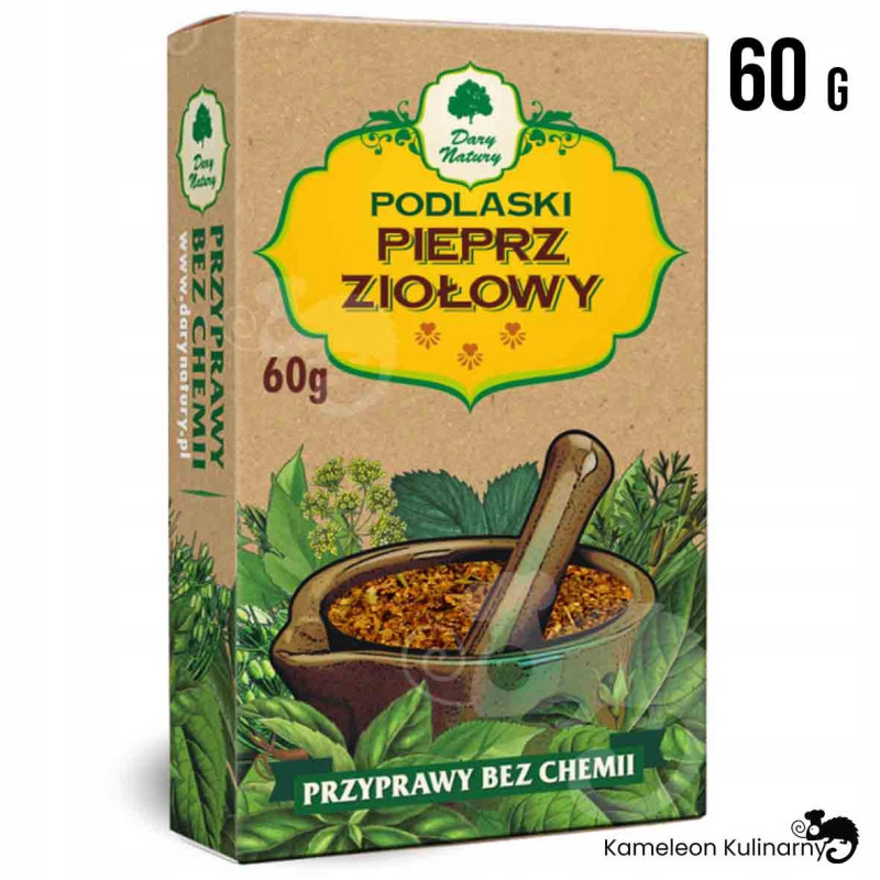 PIEPRZ ZIOŁOWY mieszanka ZIÓŁ I PRZYPRAW do dań potraw 60g DARY NATURY