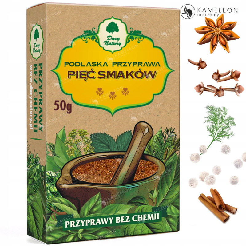 PIĘĆ SMAKÓW przyprawa BEZ CHEMII 50g DARY NATURY
