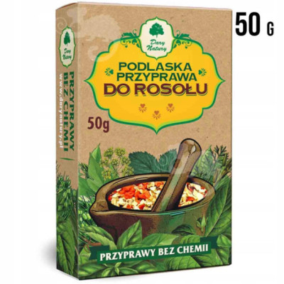 PODLASKA PRZYPRAWA DO ROSOŁU ROSÓŁ mieszanka przypraw 50g DARY NATURY