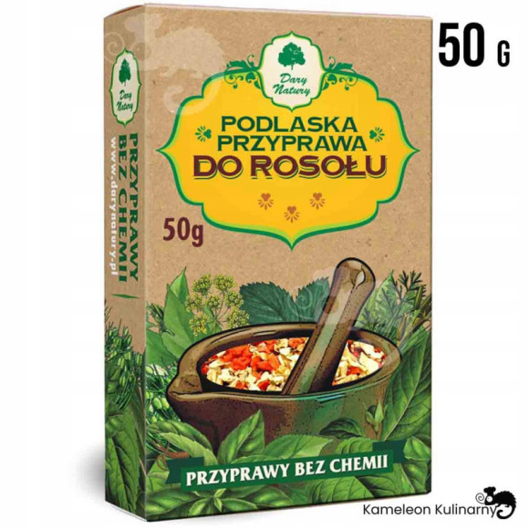 PODLASKA PRZYPRAWA DO ROSOŁU ROSÓŁ mieszanka przypraw 50g DARY NATURY PODLASKA PRZYPRAWA DO ROSOŁU ROSÓŁ mieszanka przypraw 50g DARY NATURY