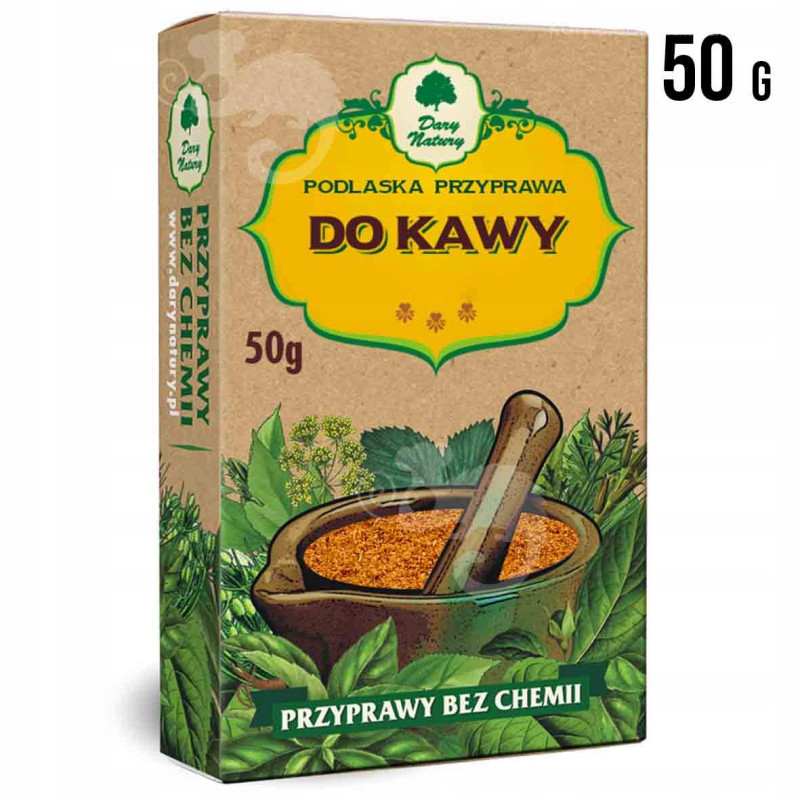 PRZYPRAWA DO KAWY kardamon imbir cynamon kuklik goździki 50g DARY NATURY