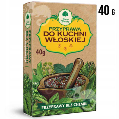 przyprawa DO KUCHNI WŁOSKIEJ WŁOSKA Mieszanka bez chemii 40g DARY NATURY