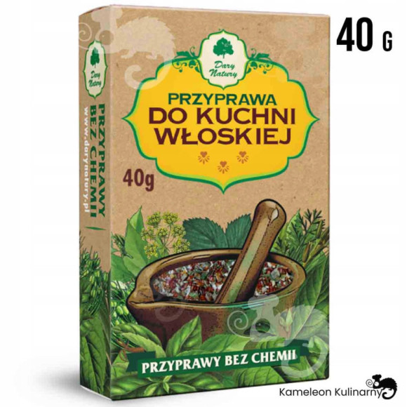 przyprawa DO KUCHNI WŁOSKIEJ WŁOSKA Mieszanka bez chemii 40g DARY NATURY przyprawa DO KUCHNI WŁOSKIEJ WŁOSKA Mieszanka bez chemii 40g DARY NATURY
