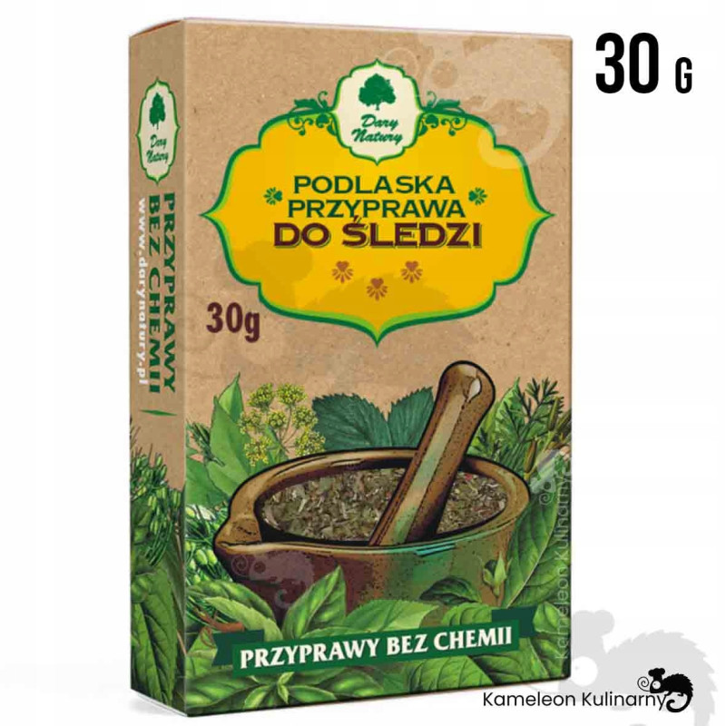 PRZYPRAWA DO ŚLEDZI śledź do ryb ryby mieszanka przypraw 30g DARY NATURY
