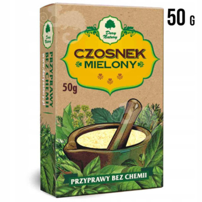 Przyprawa Podlaska CZOSNEK -- MIELONY -- karonik bez chemii 50g DARY NATURY