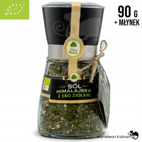 SÓL HIMALAJSKA z EKO ziołami 90g MŁYNEK W MŁYNKU z młynkiem DARY NATURY SÓL HIMALAJSKA z EKO ziołami 90g MŁYNEK W MŁYNKU z młynkiem DARY NATURY