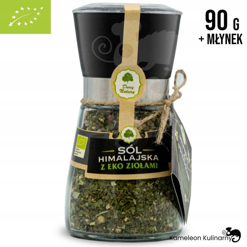 SÓL HIMALAJSKA z EKO ziołami 90g MŁYNEK W MŁYNKU z młynkiem DARY NATURY