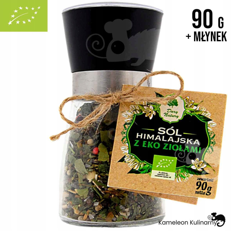 SÓL HIMALAJSKA z EKO ziołami 90g MŁYNEK W MŁYNKU z młynkiem DARY NATURY
