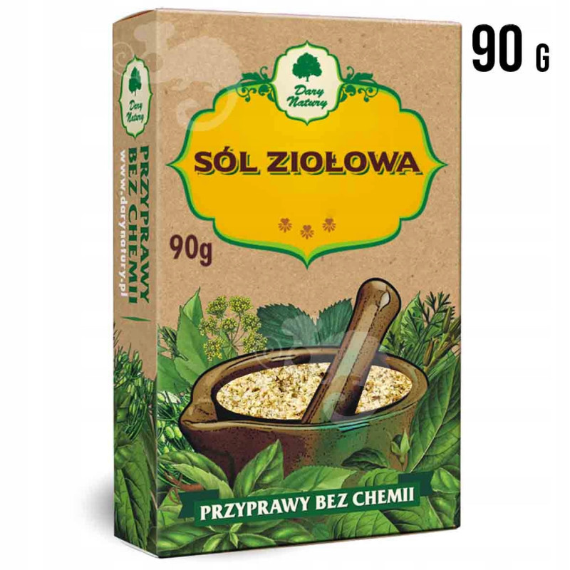 SÓL ZIOŁOWA czosnek lubczyk cebula pietruszk oregano cząber 90G DARY NATURY