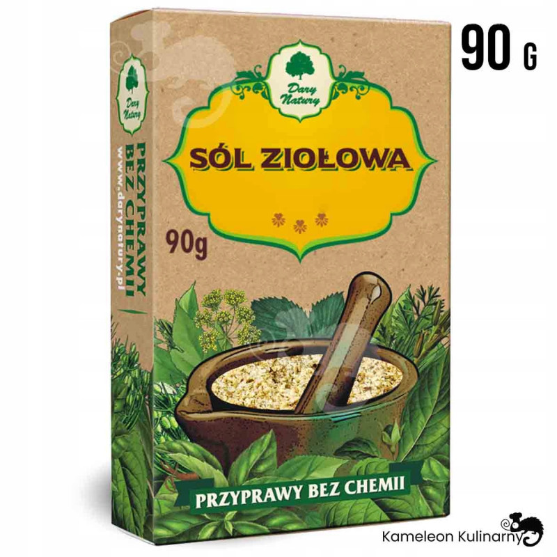 SÓL ZIOŁOWA czosnek lubczyk cebula pietruszk oregano cząber 90G DARY NATURY