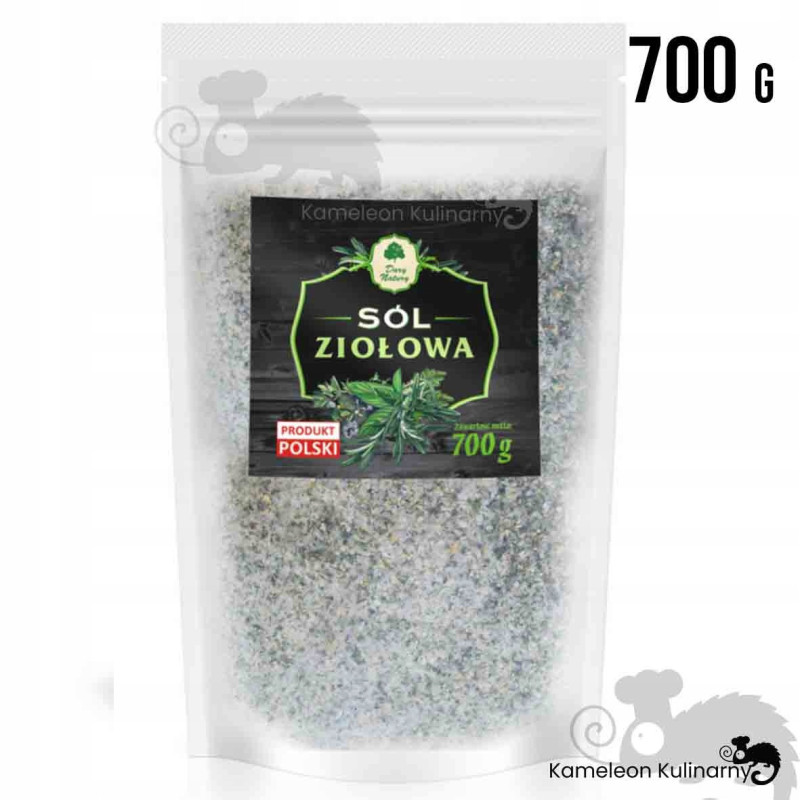 SÓL ZIOŁOWA mieszanka przypraw Czosnek Cebula Lubczyk inne 700g DARY NATURY