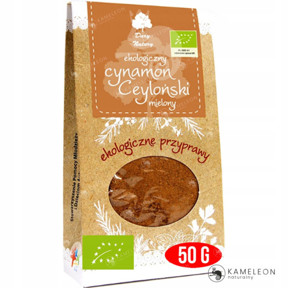 CYNAMON CEYLOŃSKI CEJLOŃSKI mielony EKOLOGICZNY EKO bio 50g DARY NATURY CYNAMON CEYLOŃSKI CEJLOŃSKI mielony EKOLOGICZNY EKO bio 50g DARY NATURY
