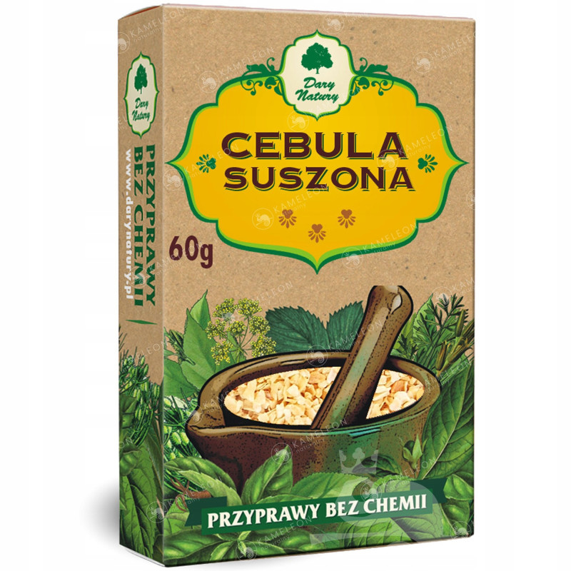 Dary Natury CEBULA SUSZONA Płatki przyprawa aromat DO DAŃ BEZ CHEMII 60g