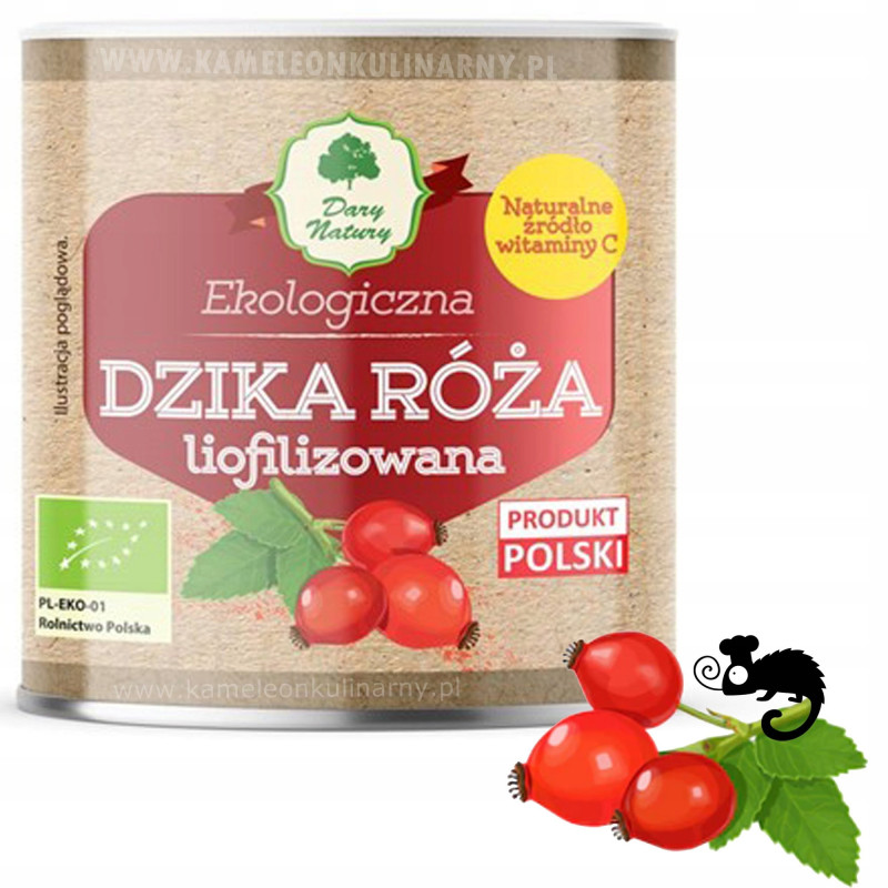 DZIKA RÓŻA LIOFILIZOWANA ekologiczna NATURALNA WITAMINA C 70g DARY NATURY