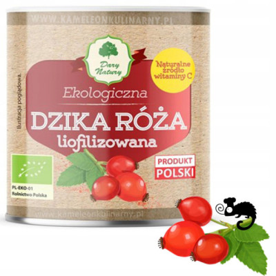 DZIKA RÓŻA LIOFILIZOWANA ekologiczna NATURALNA WITAMINA C 70g DARY NATURY