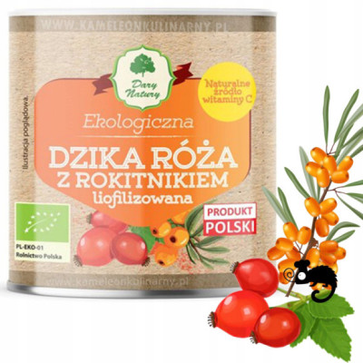 DZIKA RÓŻA Z ROKITNIKIEM LIOFILIZOWANA ekologiczna 70g DARY NATURY