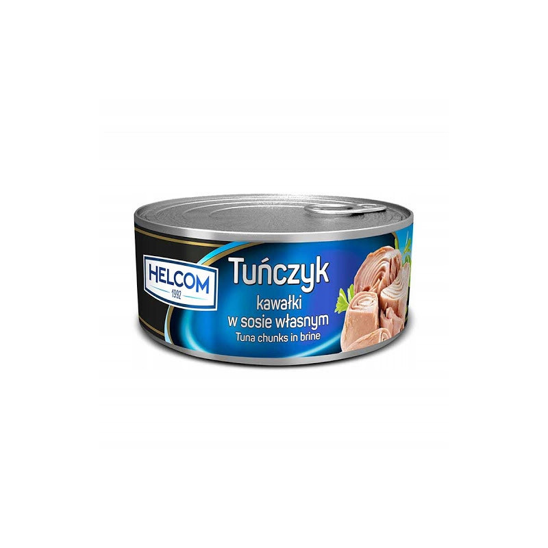 TUŃCZYK KAWAŁKI W ZALEWIE z olejem roślinnym PUSZKA w puszcze 170g Helcom