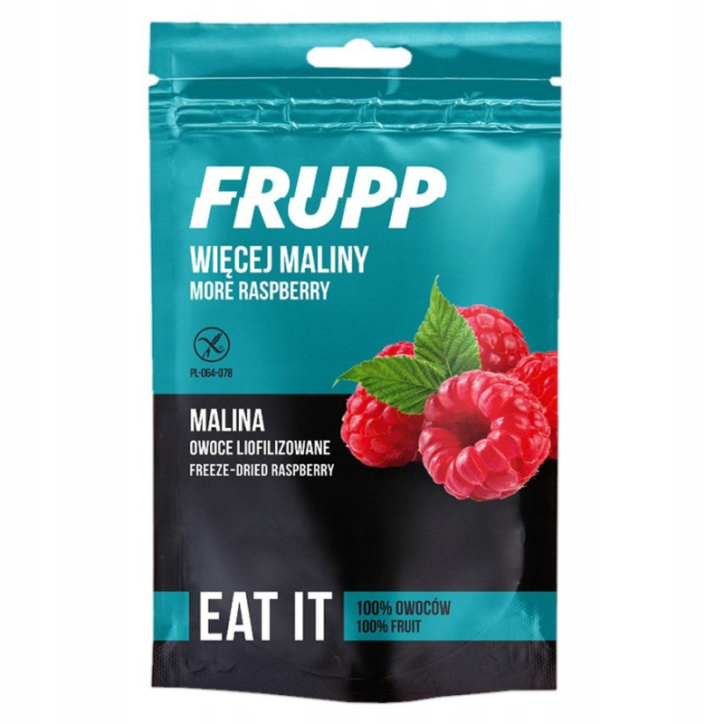 10x FRUPP EAT IT MALINA LIOFILIZOWANA wege BEZ GLUTENU CUKRU Celiko 150g