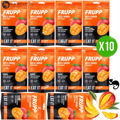 FRUPP Zdrowa przekąska MANGO LIOFILIZOWANE owoce suszone KOSTKA 15g Celiko