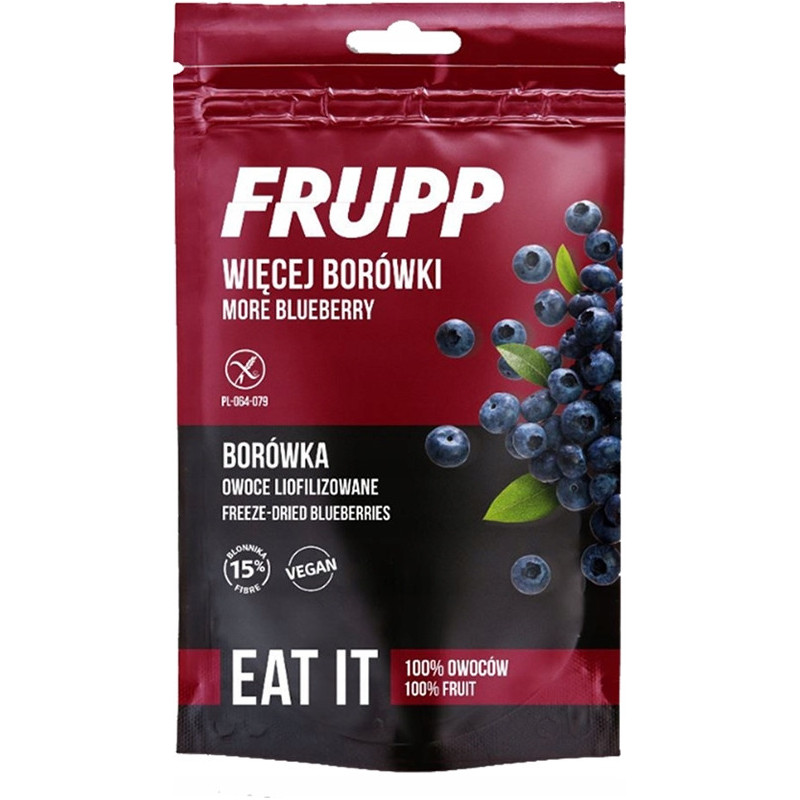 10x FRUPP OWOCE LIOFILIZOWANE TRUSKAWKA MALINA BORÓWKA ANANAS MANGO Celiko
